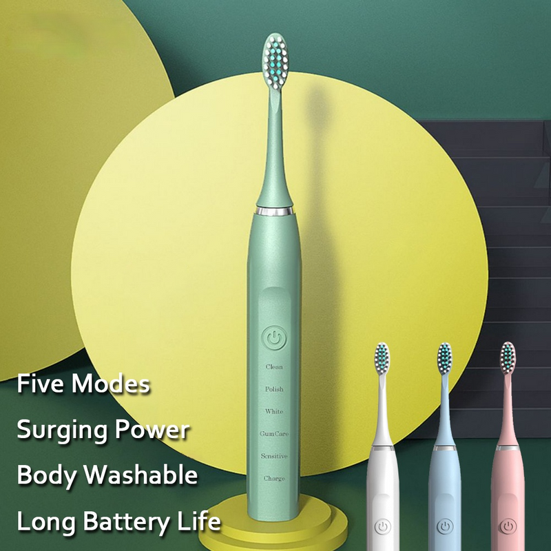 Smart electric toothbrush usb rechargeable sonic tooth cleaner set