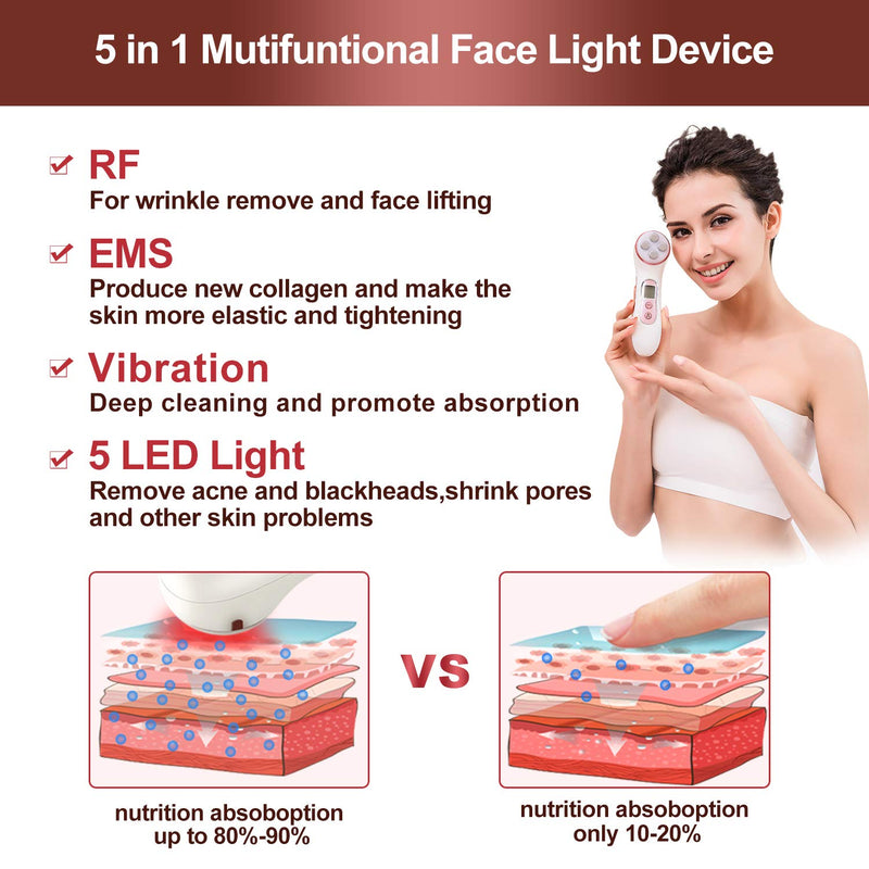 High frequency 5 in 1 facial massager