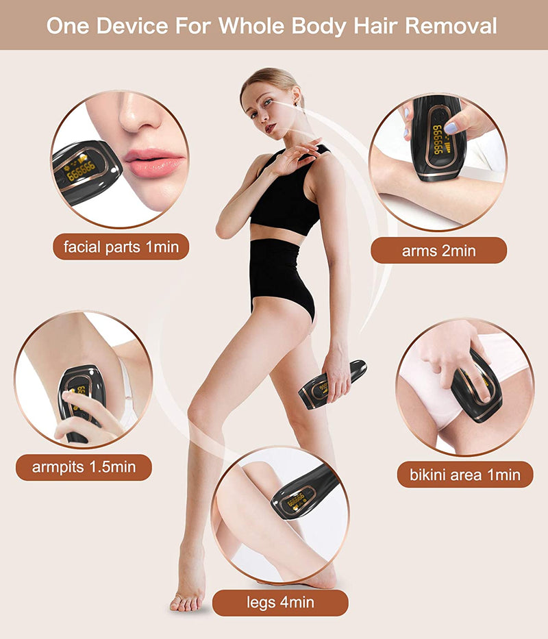 IPL Hair Removal Permanent Painless for Facial Whole Body, 999,990 Unlimited Flashes