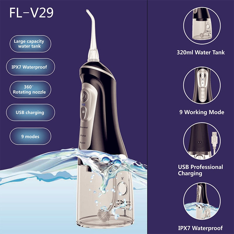 Portable Oral Water Flosser 9 Modes 320ML